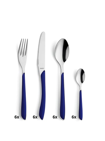Kuppels 24-tlg. Besteckset PRISMA in inidgoblau