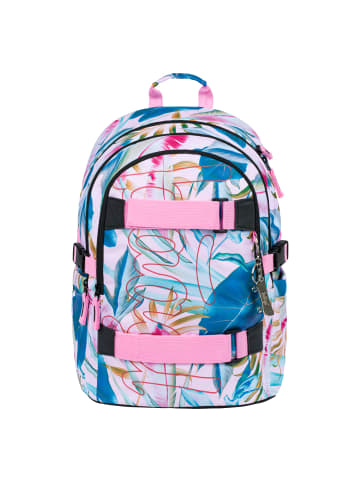 BAAGL 5-tlg. Set: Schulrucksack Skate in Violett Leafs