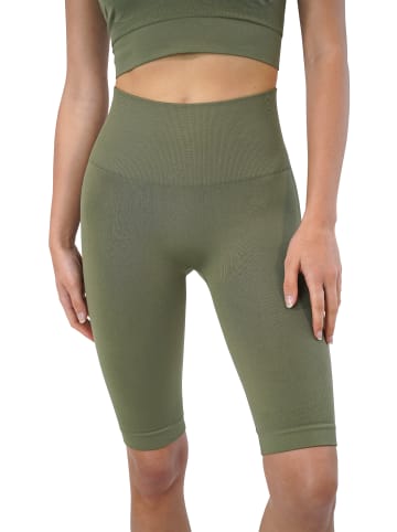 Stark Soul® High Waist Radler-Shorts in Khaki