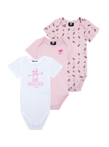 Polo Sylt Body im 3er-Pack mit kurzen Ärmeln in Pink