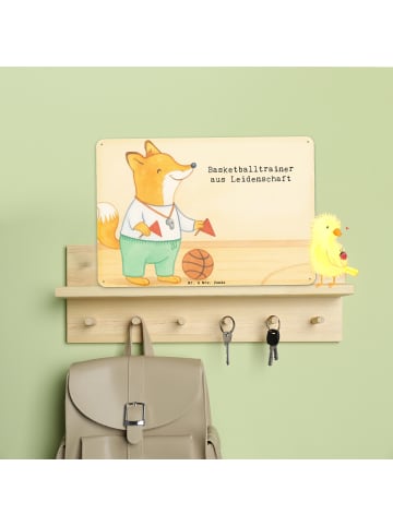 Mr. & Mrs. Panda Retro Blechschild Basketballtrainer Leidenschaf... in Weiß