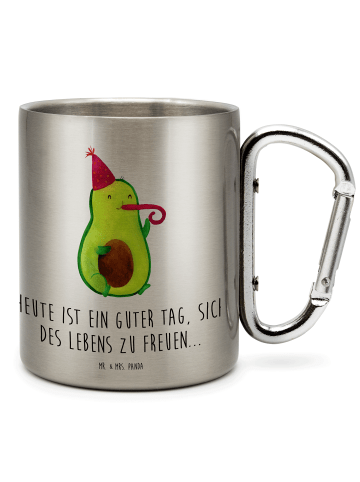 Mr. & Mrs. Panda Becher Aus Edelstahl Avocado Feier mit Spruch in Silber