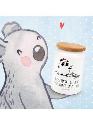 Mr. & Mrs. Panda Kaffeedose Panda Weihnachtsgeschenk mit Spruch in Weiß