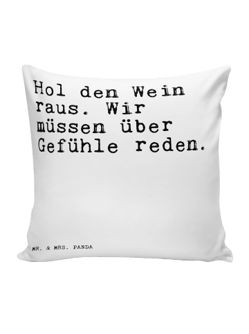 Mr. & Mrs. Panda Sofakissen Hol den Wein raus.... mit Spruch in Weiß