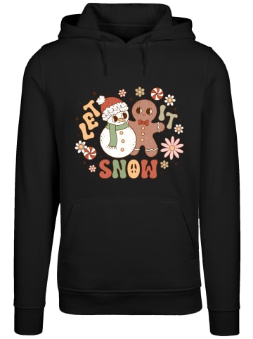F4NT4STIC Hoodie Let It Snow Groovy Christmas Gingerbread in schwarz