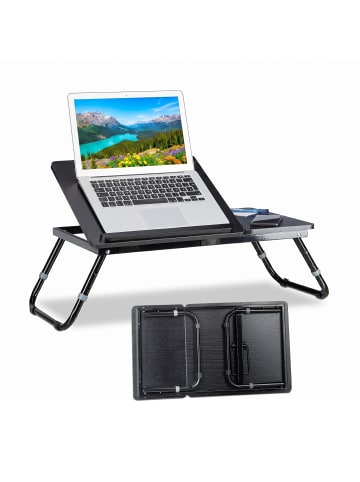 relaxdays Laptoptisch in Schwarz - (B)75 x (H)40 x (T)35 cm