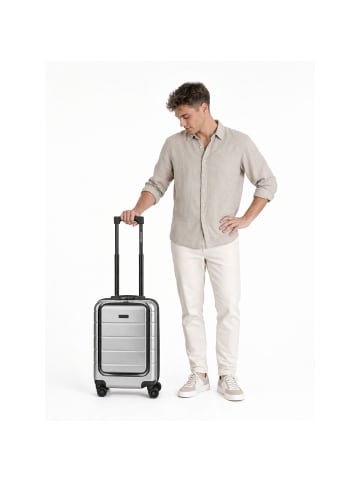Police Dublin 4 Rollen Kabinentrolley S 54 cm Laptopfach mit Dehnfalte grey taupe
