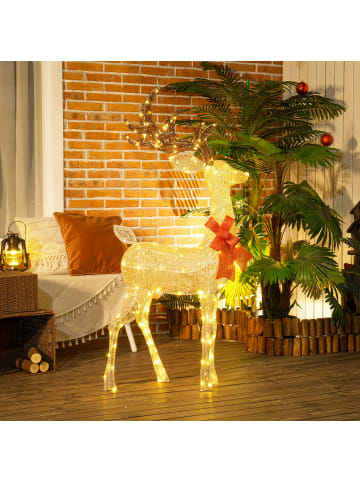 Outsunny LED Rentier-66L x 25B x 135H cm-Gold