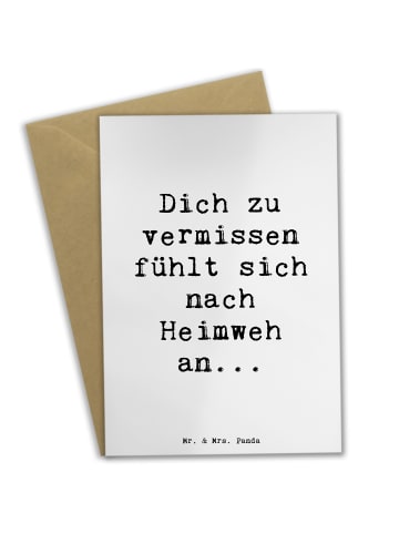 Mr. & Mrs. Panda Grußkarte Spruch Heimweh Sehnsucht mit Spruch in Weiß