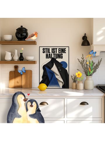 Mr. & Mrs. Panda Poster Kleidung minimalistisch Design mit Spruch in Weiß