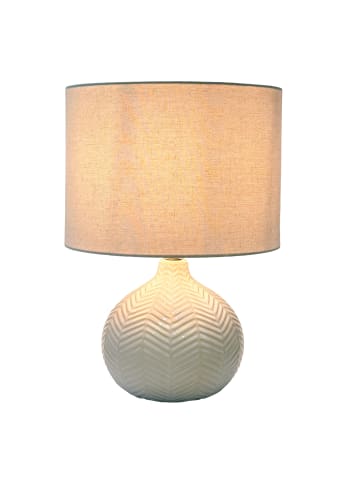relaxdays Tischlampe "Chevron" in Weiß - (H)42 x Ø 30 cm