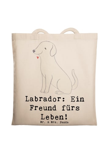 Mr. & Mrs. Panda Uni Tasche Labrador Freund mit Spruch in Creme