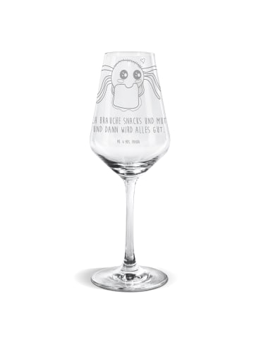 Mr. & Mrs. Panda Weißwein Glas Spinne Agathe Sandwich mit Spruch in Transparent
