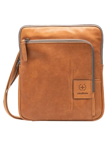 Strellson Hyde Park Brian Umhängetasche Leder 22 cm in cognac