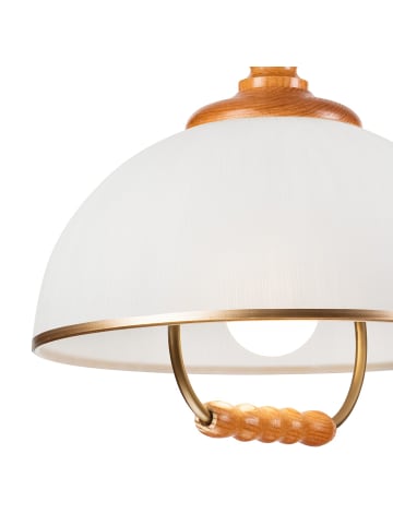 Licht-Erlebnisse Pendelleuchte Ø 30 x (T)64 cm in Bronze Weiß KieferBronze Weiß Kiefer
