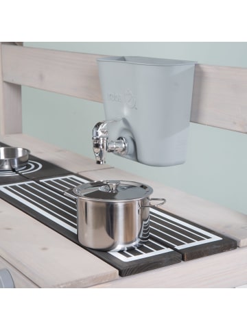 roba Matschküche für Kinder mit Zubehör – wetterfeste Outdoor-Spielküche, grau