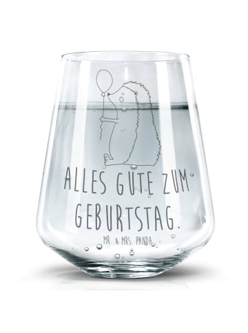 Mr. & Mrs. Panda Trinkglas Igel Luftballon mit Spruch in Transparent