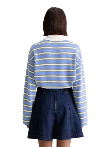 Marc O'Polo DENIM Gestreiftes Strickpolo regular in Medium Blue