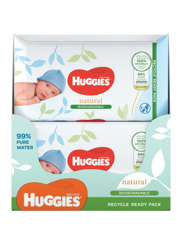 HUGGIES Natural Biodegradable sensitive Baby Feuchttücher Tücher 8 x 48 Stk