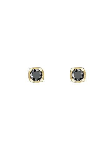 Elli DIAMONDS  Ohrringe 375 Gelbgold Black Diamond in Schwarz