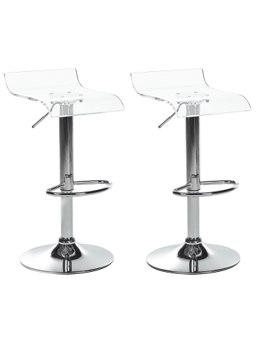 Beliani 2-tlg Drehhocker NEUM in Transparent/Silber