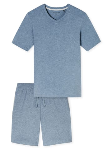 Schiesser Pyjama Modern Nightwear in blau-jaspe