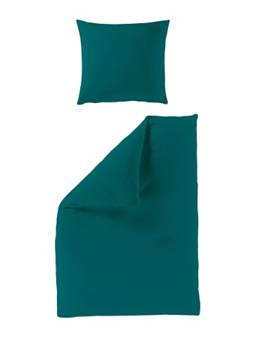 Traumschloss Satin Bettwäsche  uni in smaragd