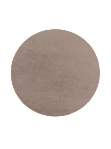KADIMA DESIGN Teppich Kurzflor waschbar Unifarben Wohnzimmer in Taupe