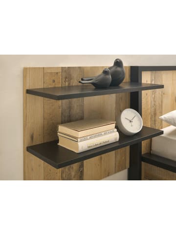 Furn.Design Schlafzimmer-Set 3-teilig in Used Wood hell, anthrazit mit Bett 140 x 200 cm