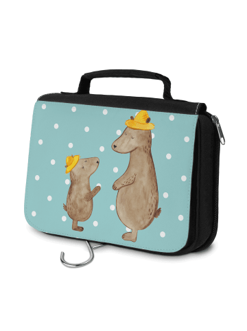 Mr. & Mrs. Panda Toiletry Bag Bären mit Hut ohne Spruch in Türkis Pastell