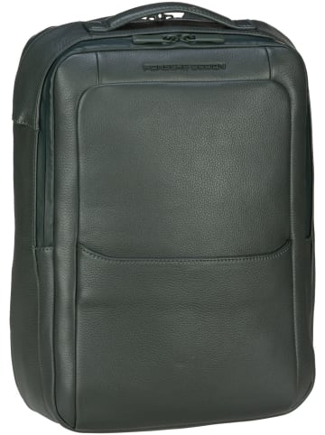 Porsche Design Rucksack / Backpack Roadster Leather Backpack S1 in Cedar Green