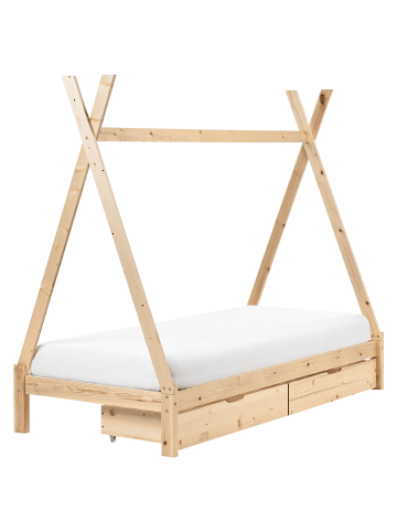 Beliani Kinderbett DEVAY in Braun - (W) 99 x (H) 176 x (L) 208 cm