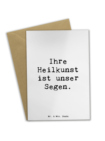 Mr. & Mrs. Panda Klappkarte Spruch Arzt Segen mit Spruch in Weiß