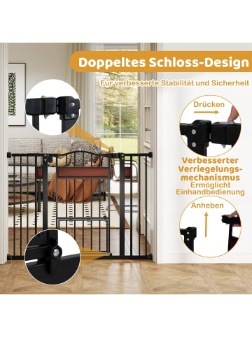 COSTWAY Türschutzgitter Hunde in Schwarz