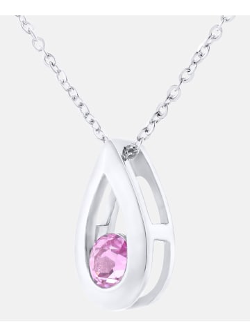 Diamant L'éternel Halskette mit Anhänger aus 375 Weißgold mit Saphir
