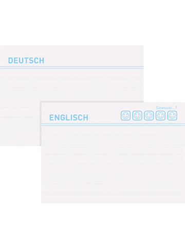 Herlitz Karteikarten / Vokabelkarten A8 liniert 200g/qm weiß Packung mit 100 Stück