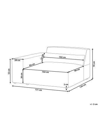Beliani Sofaelement HELLNAR in Beige - (W) 131 x (H) 70 x (L) 126 cm rechtsseitig