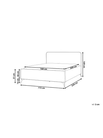 Beliani Doppelbett VALOGNES in Grün/Schwarz - (W) 171 x (H) 110 x (L) 220 cm