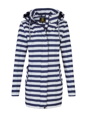 mh michael heinen Softshellmantel gestreift in navy-weiß