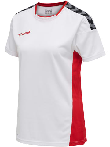 Hummel Hummel T-Shirt Hmlauthentic Multisport Damen Atmungsaktiv Schnelltrocknend in WHITE/TRUE RED