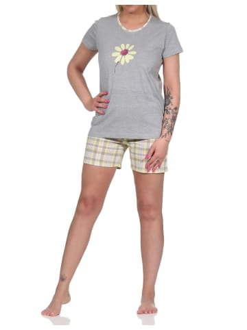 NORMANN e Pyjama kurzarm Shorty Fontprint - 74578 in gelb