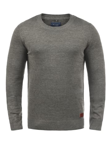 BLEND Strickpullover BHLars 20703347ME Strickpulli mit aufgestickten Ellenbogenpatches in Grau