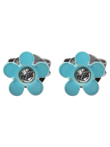 Adeliás Mädchen Ohrringe – Ohrstecker aus 925 Silber mit Strass Steinchen in silber