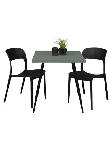 58 aufm Kessel BARTISCH Ekaterina 70x70x75 schwarz matt/Pinie green matt lack