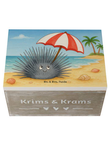 Mr. & Mrs. Panda Holzkiste Seeigel Design ohne Spruch in Weiß