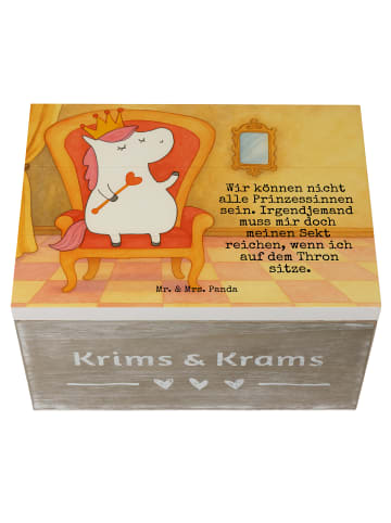 Mr. & Mrs. Panda Holzkiste Einhorn Prinzessin Design mit Spruch in Weiß