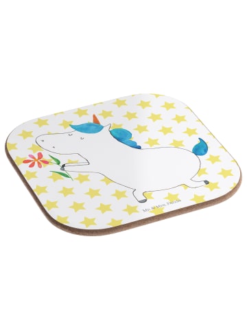 Mr. & Mrs. Panda Tassenuntersetzer Einhorn Blume ohne Spruch in Weiß