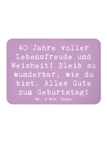 Mr. & Mrs. Panda Magnet Spruch 40. Geburtstag Freude mit Spruch in Lavendeltraum