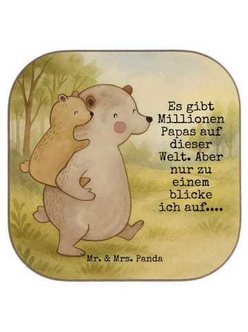 Mr. & Mrs. Panda Bierdeckel Papa Bär Design mit Spruch in Weiß