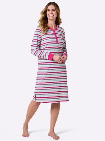 WITT WEIDEN Nachthemd in fuchsia-weiß-geringelt